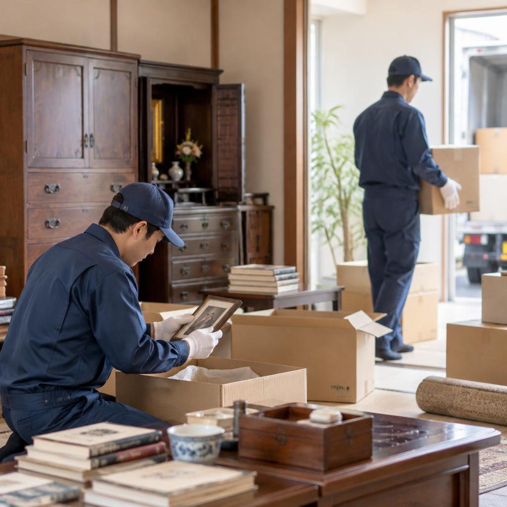 急な家じまいも、ひとりで抱え込まないで。遺品整理士が寄り添い、整理から不用品回収・家具買取まで、あなたの負担を軽くします。